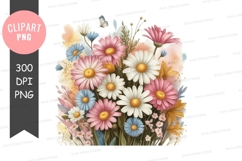 Delicate daisy bouquet clipart png Product Image 1