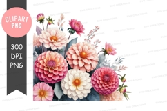 Vibrant bouquet of flowers clipart png Product Image 1