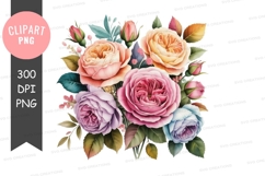 Beautiful bouquet of roses clipart png Product Image 1