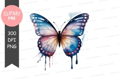 Watercolor butterfly clipart png Product Image 1