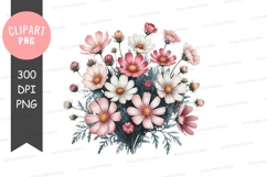 Delicate flower bouquet clipart png Product Image 1