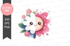 Happy flower clipart png Product Image 1