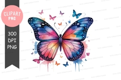 Colorful butterfly clipart png Product Image 1