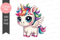 Colorful unicorn clipart png Product Image 1