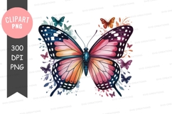 Colorful butterfly clipart png Product Image 1