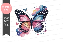 Colorful butterfly clipart png Product Image 1