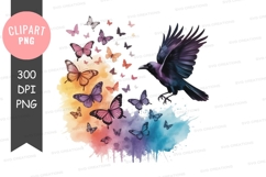 Bird and butterflies clipart png Product Image 1