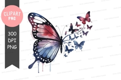 Watercolor butterflies clipart png Product Image 1