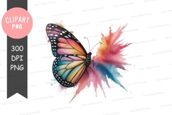 Colorful butterfly clipart png Product Image 1