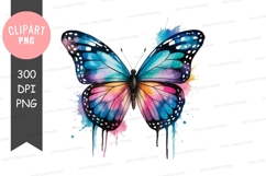 Colorful butterfly clipart png Product Image 1
