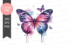 Colorful butterfly clipart png Product Image 1
