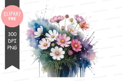 Vibrant flower bouquet clipart png Product Image 1