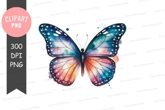 Colorful butterfly clipart png Product Image 1