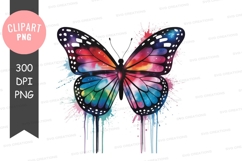Colorful butterfly clipart png Product Image 1