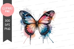 Colorful butterfly clipart png Product Image 1