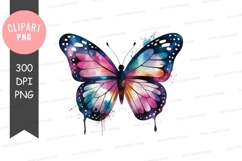 Colorful butterfly clipart png Product Image 1