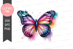 Colorful butterfly clipart png Product Image 1