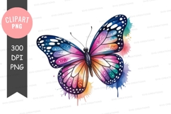 Colorful butterfly clipart png Product Image 1