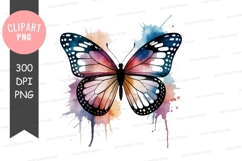 Colorful butterfly clipart png Product Image 1