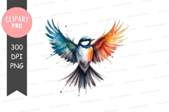 Vibrant flying bird clipart png Product Image 1