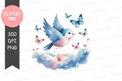 Bird and butterflies clipart png Product Image 1