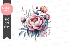 Delicate floral bouquet clipart png Product Image 1