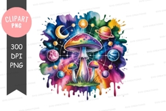 Cosmic mushroom clipart png Product Image 1