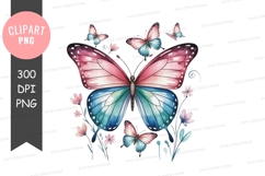 Watercolor butterflies clipart png Product Image 1