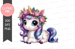 Whimsical unicorn clipart png Product Image 1
