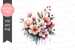 Delicate floral bouquet clipart png Product Image 1