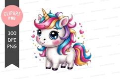 Colorful unicorn clipart png Product Image 1