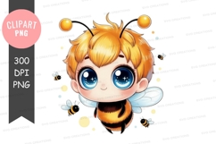 Cute bee boy clipart png Product Image 1