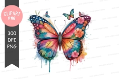 Colorful butterfly clipart png Product Image 1