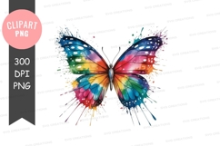 Colorful butterfly clipart png Product Image 1