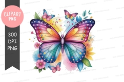 Colorful butterflies clipart png Product Image 1