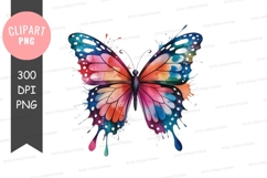 Colorful butterfly clipart png Product Image 1