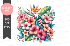 Tropical flower bouquet png Product Image 1