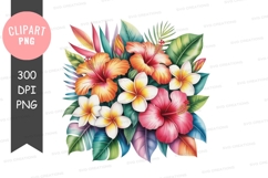 Tropical flower bouquet clipart png Product Image 1