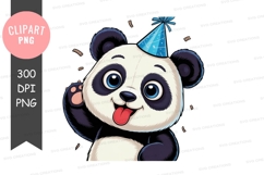 Celebrating panda clipart png Product Image 1