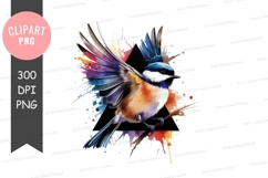 Vibrant bird in flight clipart png Product Image 1