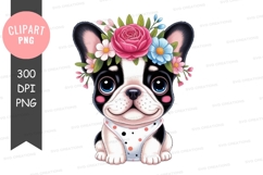 Adorable french bulldog puppy with flower crown Product Image 1