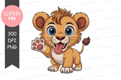 Playful lion cub clipart png Product Image 1
