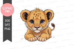 Cute lion cub clipart png Product Image 1