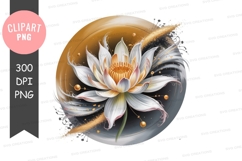 Elegant lotus flower clipart png Product Image 1