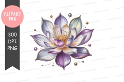 Elegant purple lotus flower clipart png Product Image 1