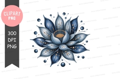 Blue lotus flower clipart png Product Image 1