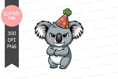 Koala with party hat clipart png Product Image 1