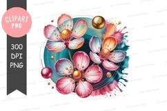 Vibrant floral design clipart png Product Image 1