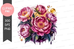 Vibrant peony bouquet png Product Image 1