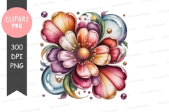 Colorful flower clipart png Product Image 1